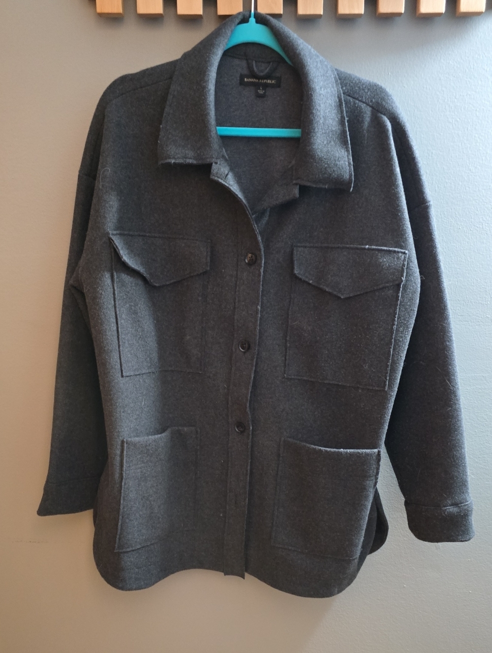 Banana Republic Dark Gray Utility Jacket with Patch Pockets